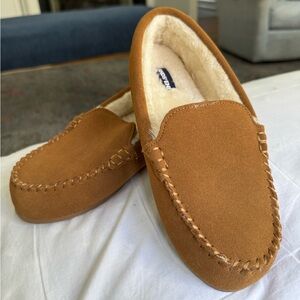 Boys Lands’ End Moccasin Slippers Size 5
